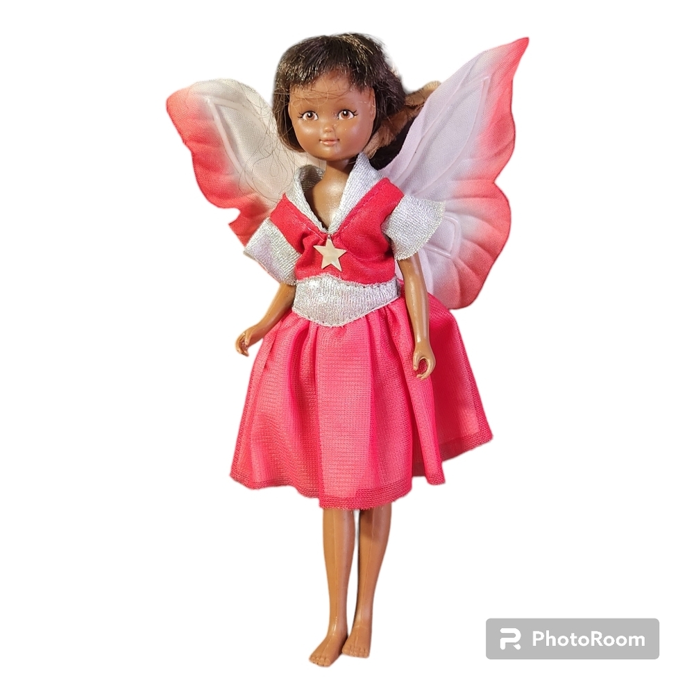Vintage 1983 Star Fairy Posable Doll with 4 Coordinating Dresses and Wings